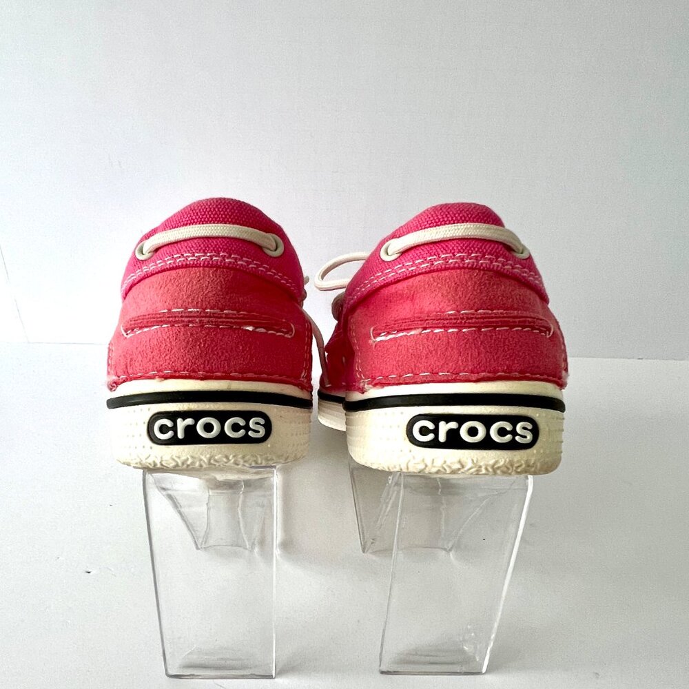 Crocs, Hover Boat Pink Gingham Check, Lace Ups, Size 9, Excellent - Picture 9 of 16